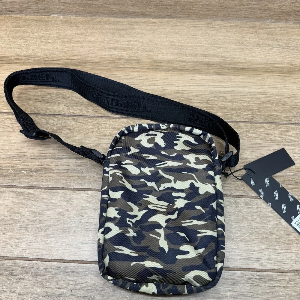 Von Dutch Camo Crossbody Bag Unisex Y2K Style Logo Grunge Festival NWT